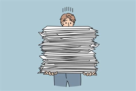 Stressed male employee with stack of paperwork overwhelmed with workload in company. Exhausted ...