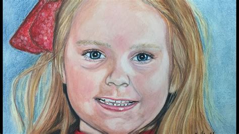 How to draw a person using colored pencils. How to draw a childs face. - YouTube