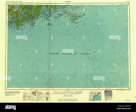 Maine USGS Historical Map Bath 806492 1958 250000 Restoration Stock Photo - Alamy