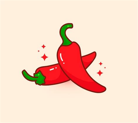 Free Vector | Hot Chilli or pepper spicy food cartoon hand draw ...