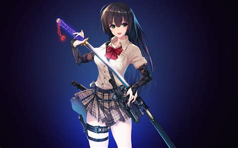 Anime Girl Katana Wallpaper