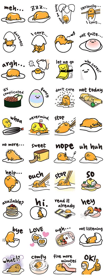 구데타마 아이콘 Gudetama, Kawaii Stickers, Cute Stickers, Kawaii Drawings ...