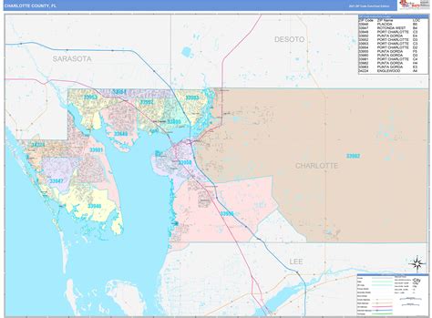 Charlotte County, FL Wall Map Color Cast Style by MarketMAPS - MapSales