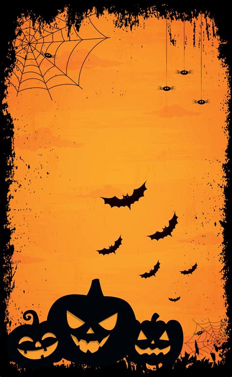 Scary gloomy orange halloween background - Vector 2373997 Vector Art at ...