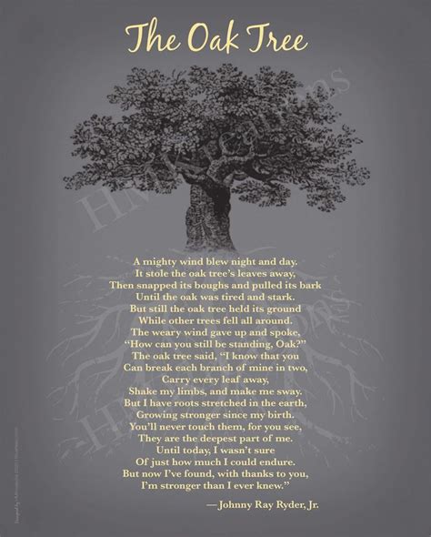 The Oak Tree Poem Printable, Mighty Oak Tree of Life Print, Inspirational Nature Wallart ...