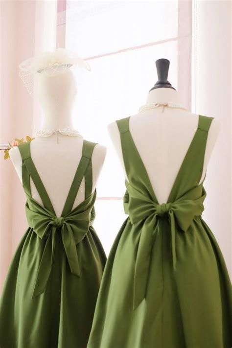 Moss Green Dress Green Bridesmaid Dress Wedding Prom Dress Cocktail Party Dress Evening Dress ...