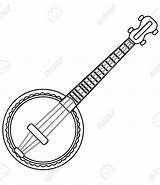 Banjo Clip Clipart Instrument Instruments Musical String Music Line  sketch template