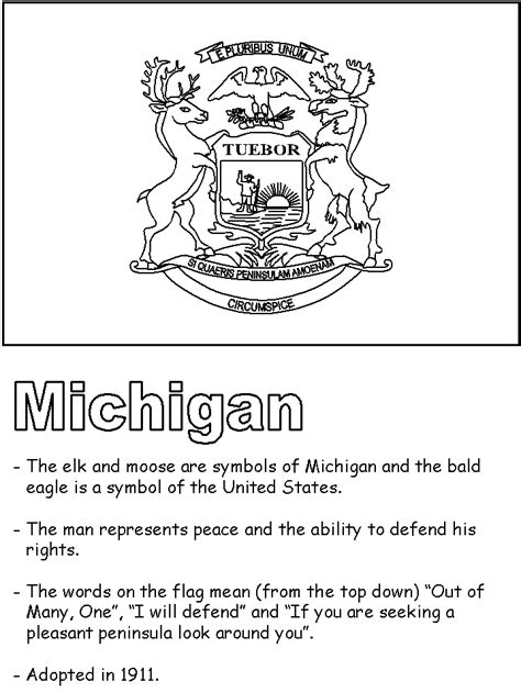 Michigan State Flag Coloring Page - Coloring Home