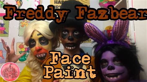 FNAF Freddy Fazbear Face Paint Makeup Tutorial - YouTube