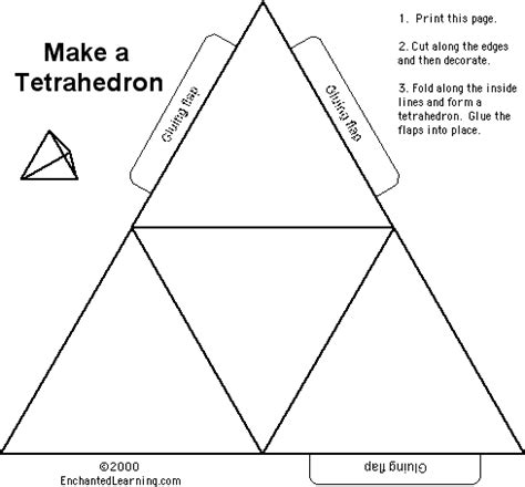 Tetrahedrontemplate.gif (489×454) | Figuras geometricas para armar ...