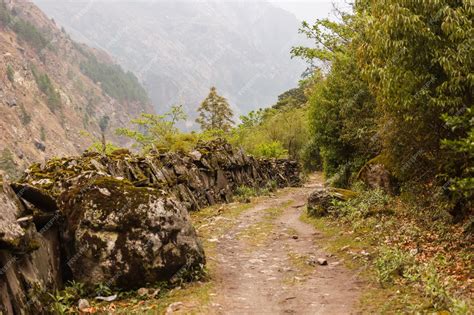 Premium Photo | Prayer stone wall on the road in the himalayas