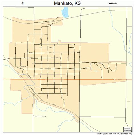 Mankato Kansas Street Map 2044300