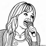 Hannah Montana Singing On Stage Coloring Page  Pagescom sketch template