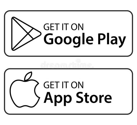 Google play app store outline icons. Download from google pay. stock ...