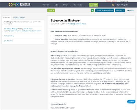 Science in History | OER Commons