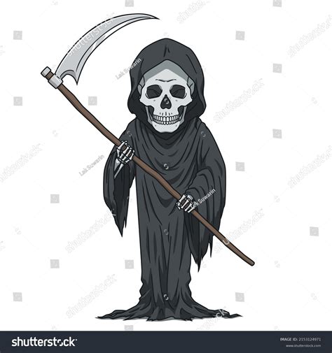 Cartoon Character Grim Reaper Stock Vector (Royalty Free) 2153124971 | Shutterstock