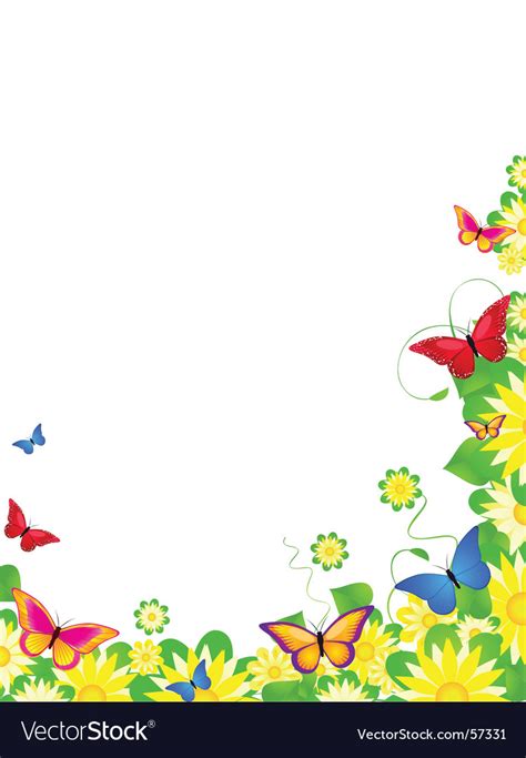 Floral butterfly border Royalty Free Vector Image