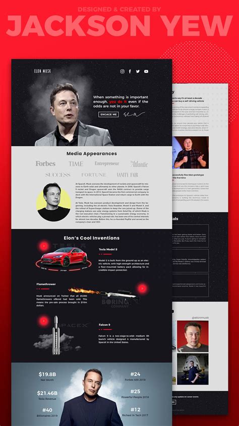 Elon Musk Hero Landing Page Design by Jackson Yew | Landing page design, Elon musk, Landing page