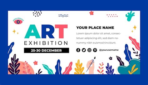 Free Vector | Flat design leaves art exhibition sale banner