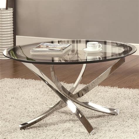 Chrome Glass Coffee Table Set - Coaster 720338 Coffee Table Set ...