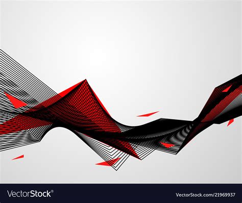 Abstract red black background waves Royalty Free Vector