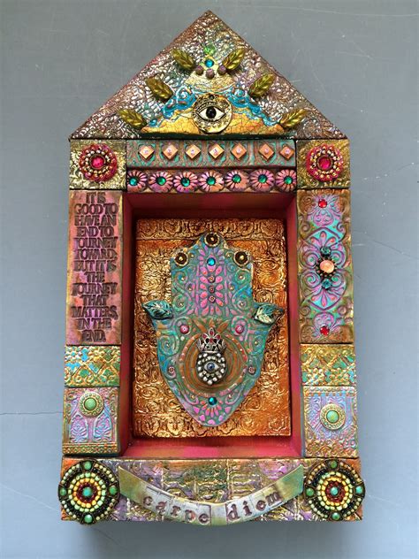 Laurie Mika-mixed media mosaic shrine Shadow Box Art, Tin Art, Collage, Paperclay, Arte Popular ...