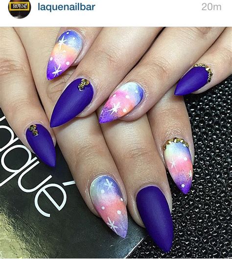 Pastel galaxy nails Pretty Nails Glitter, Pretty Nail Colors, Purple ...