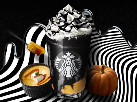 New Starbucks "Booooo Frappuccino" and "Halloween Chocolate Cake" covered in black with ...