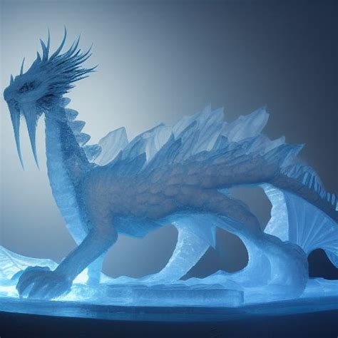 Best AI Photo: Ice sculpture of a ice dragon | Promptify