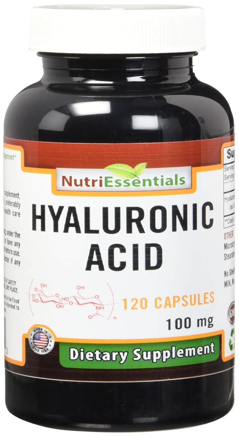 Nutri Essentials Hyaluronic Acid Dietary Supplement - 100 mg 120 Capsules (Non-GMO) - The Best ...