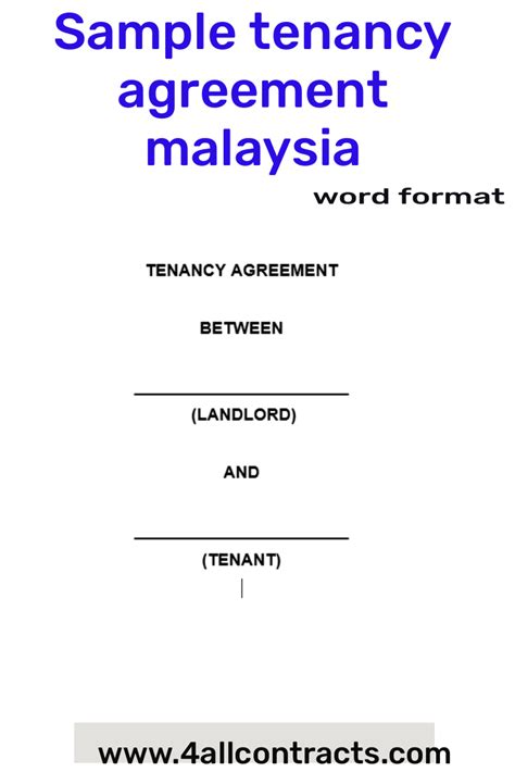 sample tenancy agreement malaysia word format