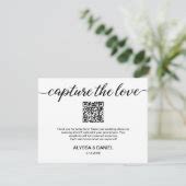Custom QR code wedding photo sharing Enclosure Card | Zazzle