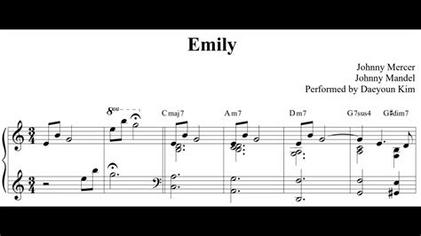 [Ballad Jazz Piano] Emily (sheet music) - YouTube