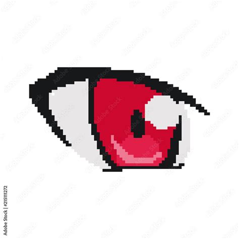 vector pixel art anime eye cartoon Stock Vector | Adobe Stock