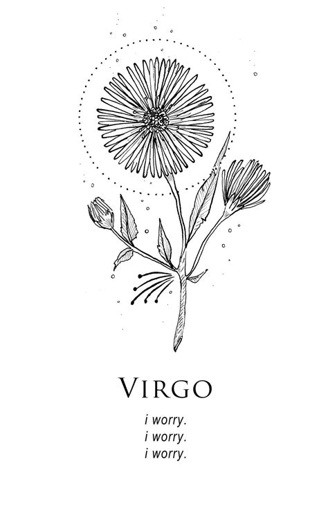 Virgo, Aster flower, September … | Virgo tattoo, Aster tattoo, Tattoos