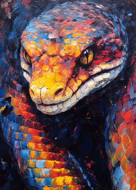 'Palette Snake painting' Poster, picture, metal print, paint by Arnas ...