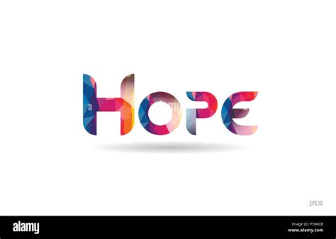 hope colored rainbow word text suitable for card, brochure or typography logo design Stock ...