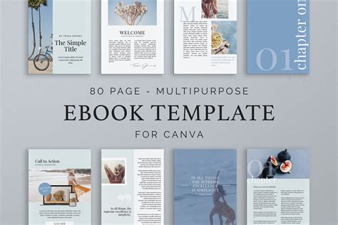 Blue EBook Template for Canva Graphic by Pretty Decadent · Creative Fabrica