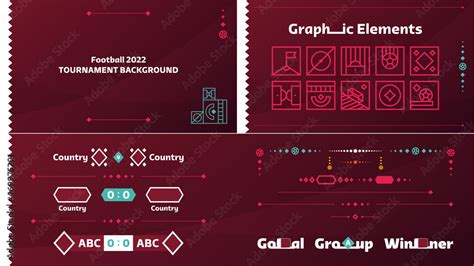 2022 Football or Soccer Championship design elements vector set. 2022 ...