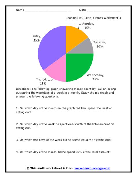 Circle Graph Worksheets 8th Grade - Worksheets Master