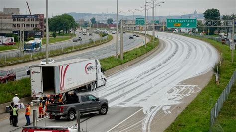 Paint spill coats major Montreal highway in white, closing road for ...