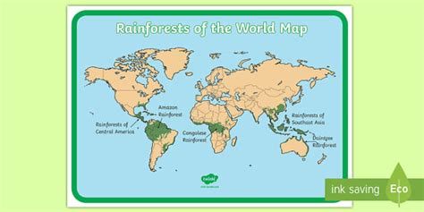 Rainforests Of The World Map - zip code map