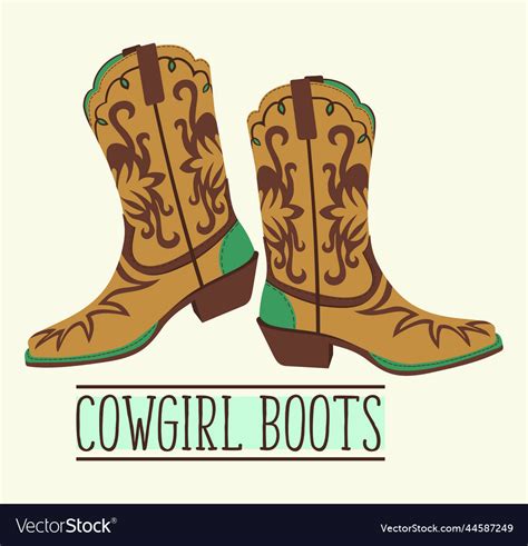 Cowgirl boots Royalty Free Vector Image - VectorStock