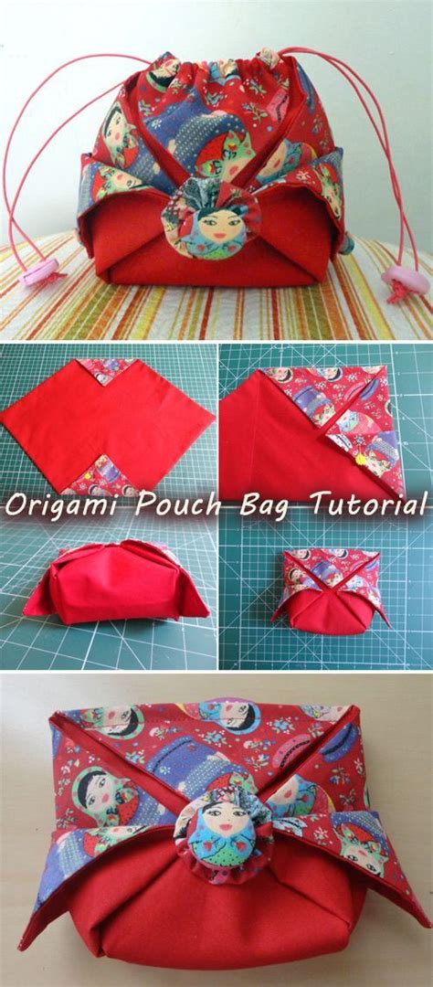 Origami Pouch Bag Tutorial | Fabric origami, Origami bag, Bags tutorial