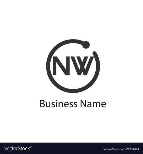 Initial letter nw logo template design Royalty Free Vector