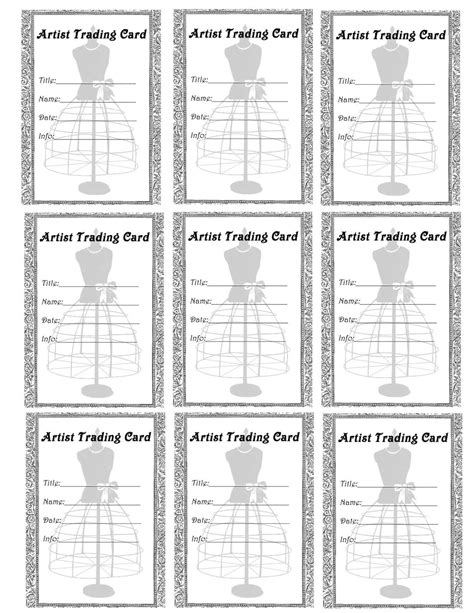 Artist Trading Card Templates - Etsy