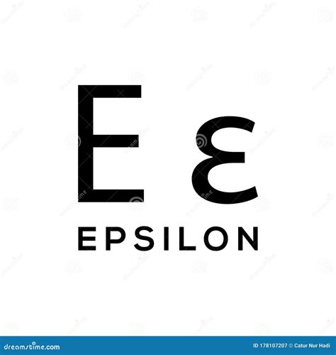 Epsilon Greek Alphabet Design Trendy Stock Vector - Illustration of ...