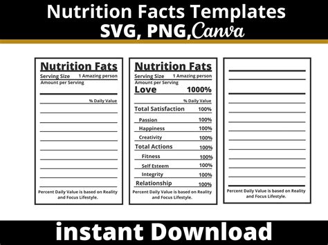 40 custom nutrition label