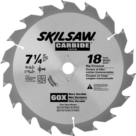 Skil 7-1/4-in 18-Tooth Standard Tungsten Carbide-Tipped Steel Circular Saw Blade at Lowes.com