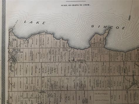 1878 Antique Map of Georgina Ontario | OLD ONTARIO MAPS | D&E LAKE LTD ...